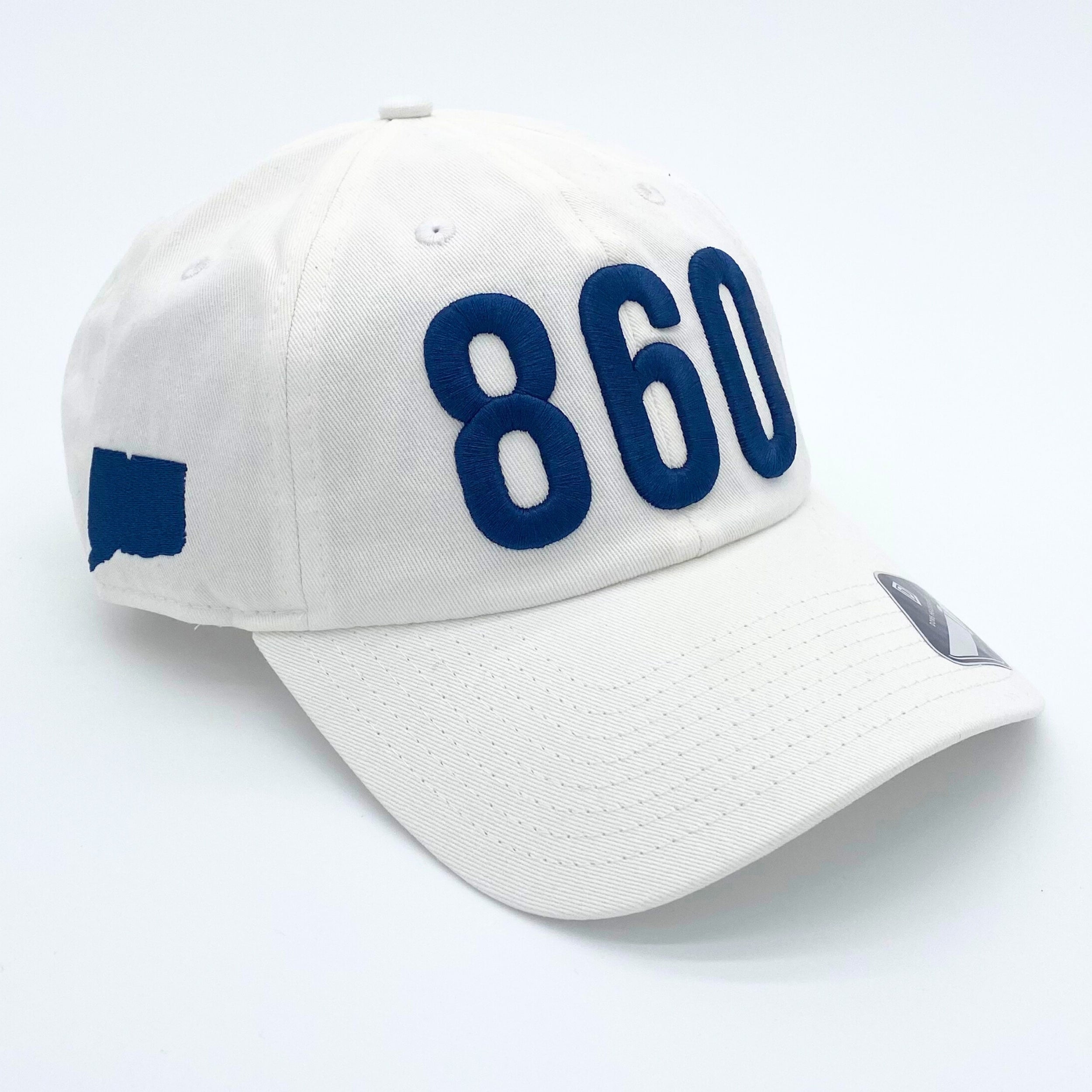 860 Dad Hat (White/Navy)