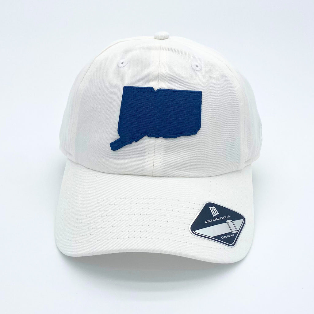 CT State Dad Hat (White/Navy)