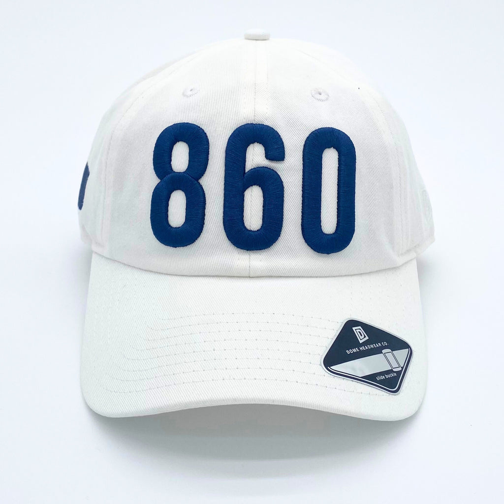 860 Dad Hat (White/Navy)
